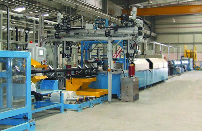 Production lines for flexible PU preinsulated pipes
