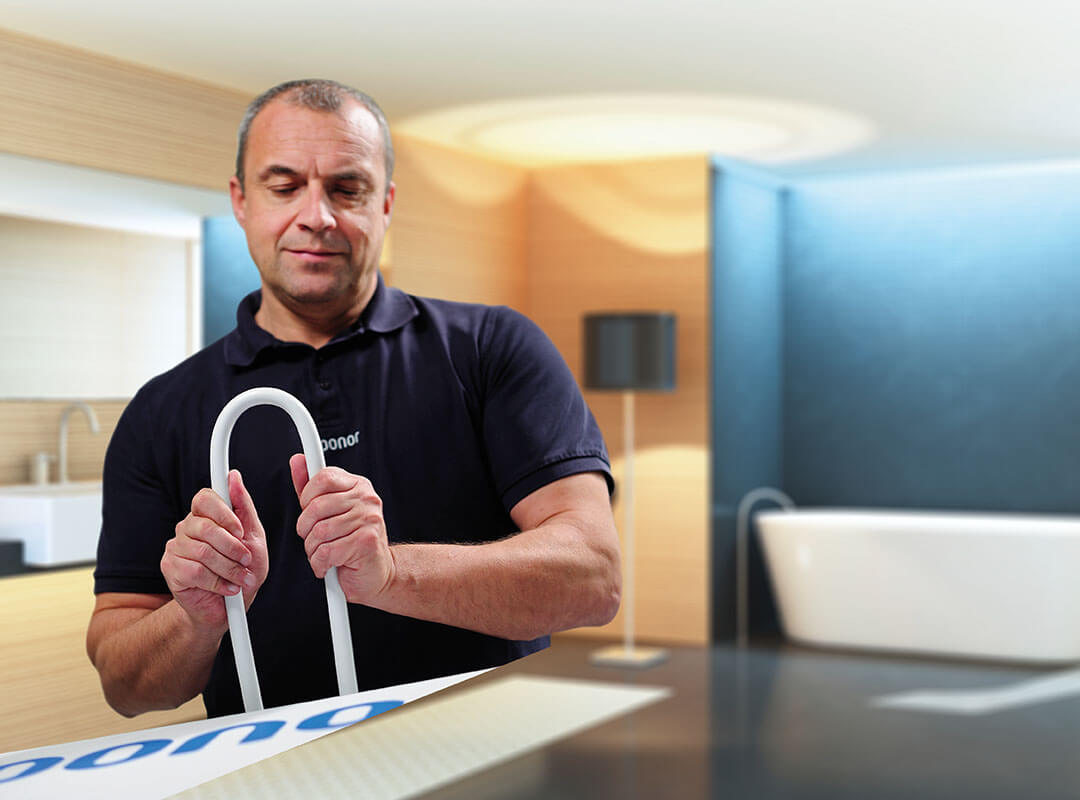 uponor loop through circle installation