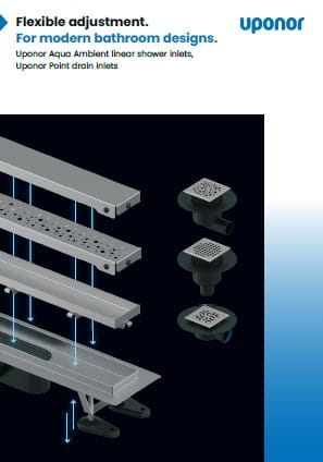 Uponor Aqua Ambient lineare Duscheinläufe, Uponor Point Ablaufgarnituren